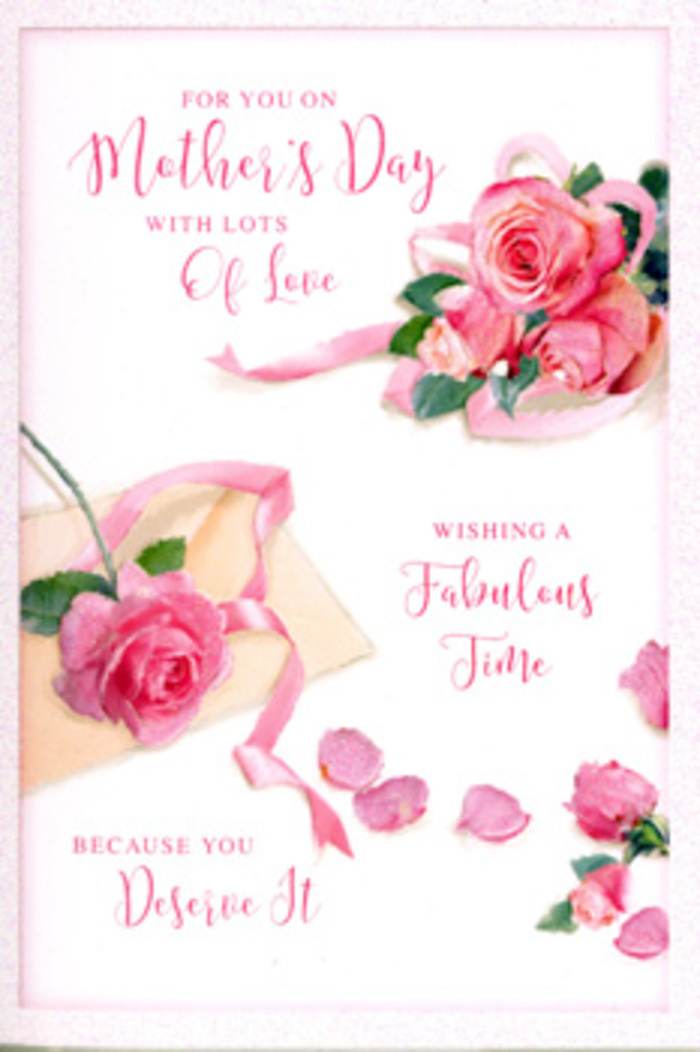 In this image, a Mother's Day card is transformed into a delicate floral tableau, the kind of design that resonates with anyone who loves the soft romance of roses in Hook. The card itself is a gentle off-white, providing a quiet stage for a series of blush pink rose clusters that drift diagonally across the surface. Each rose is intricately detailed: petals overlap in soft spirals, with hints of cream and peach blending into pink, suggesting the fullness and texture of real blooms just opened in a countryside garden near Hook. A few petals lie loosely around the main groups, like the small traces left after tying a bouquet in a local florist's workshop close to Reading Road. A narrow pastel ribbon threads through the central cluster, its path undulating slightly, giving movement and a sense of gentle celebration. The ribbon's edges catch the light, implying a satin or silk finish and echoing the polished touch that might be seen on a professionally wrapped bouquet. Across and above the flowers, sweeping hand-lettered calligraphy spells out a loving message for Mother's Day, its elegant loops and flourishes weaving visually between the roses and ribbon. The lettering feels intimate and personal, as though someone has taken the time to choose each word with care before delivering gifts around Hook's quiet residential streets. Soft, even lighting envelopes the entire composition, softening edges and imbuing the card with a tranquil, almost serene atmosphere. The combination of lush roses, scattered petals, and graceful script creates the impression of a heartfelt tribute, perfectly matched to a fresh arrangement from a Hook florist, ready to bring a smile to a much-loved mum's face.